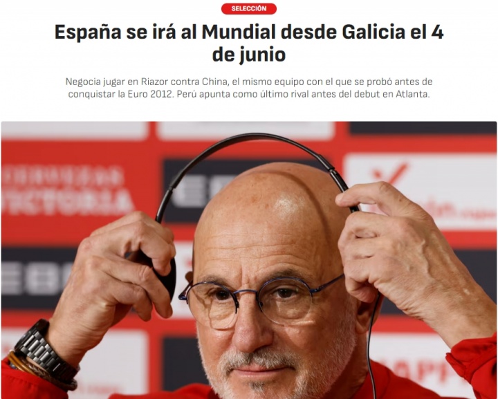 AG体育-阿斯：西班牙协商6月世界杯前与中国踢热身赛！上次交手还是2012